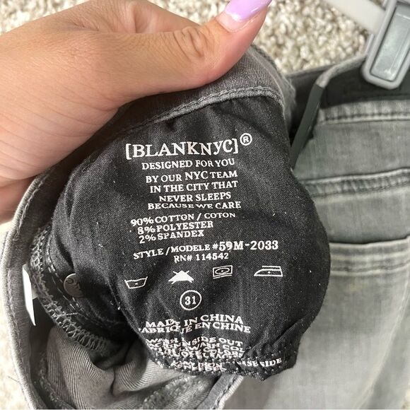 Blank NYC Jeans Women’s 31 The Vandam High Rise Kick Flare Gray Denim NWT - Picture 5 of 11